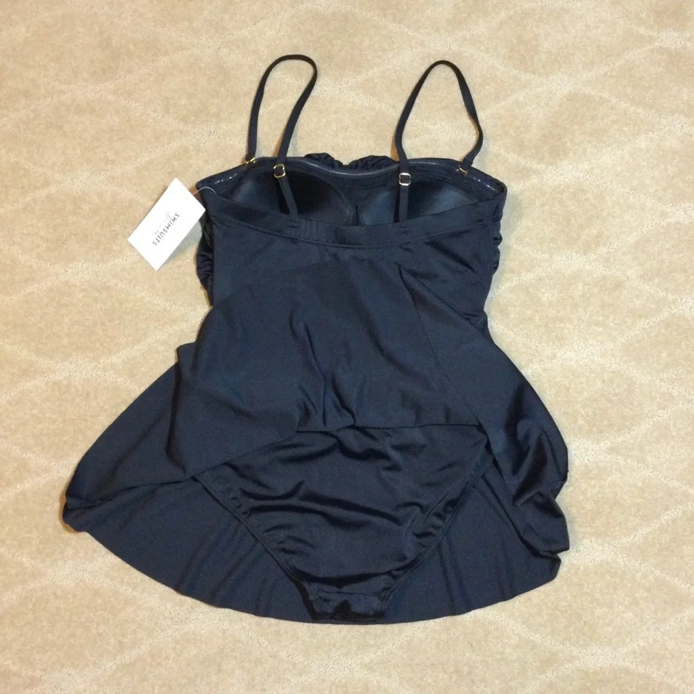 Swimsuits For All NWT Ruched Skirted Swimdress, 10 - Picture 9 of 13
